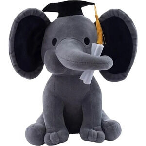 Elephant Plush Animal Doll Toy Wearing Bachelor Hat Graduation  Party